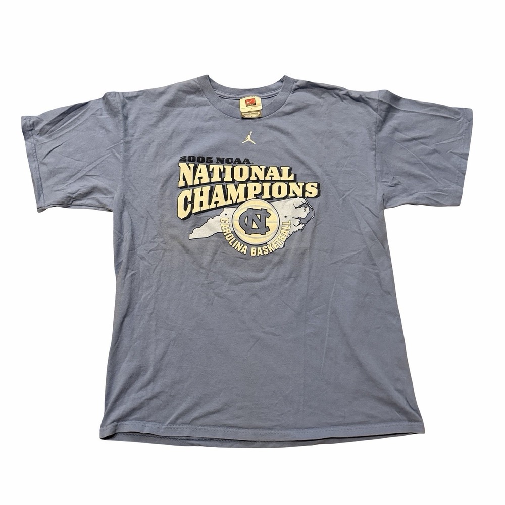 Vintage Nike Jordan UNC Tar Heels 2005 NCAA National Champions T Shirt L